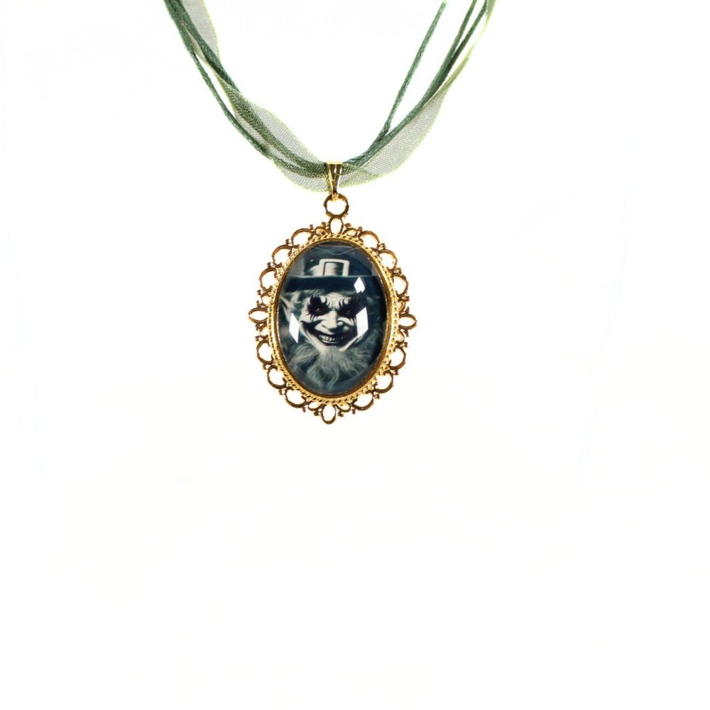🔨 Gothic Victorian "The Cursed Clover: Gothic Leprechaun" Necklace St Patrick's